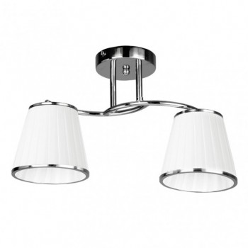Distribuidor - Lâmpadas Diversas | Lâmpadas Clássicas | LAMPARA LANTANAS 2XE27 CROMO PANTALLA BALNCA 24X43X15,5 CM Ref: 151752020